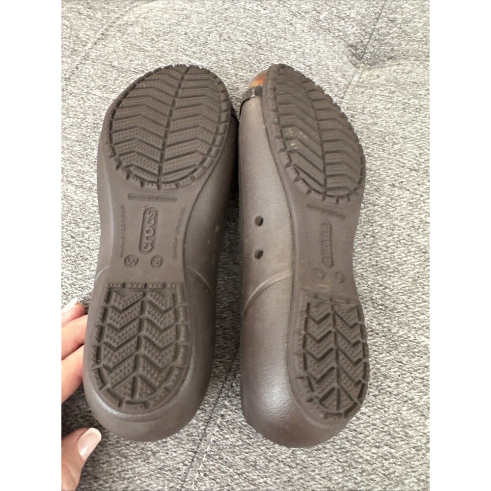 Crocs Gianna Alice Tortoise Shell Womens 6 Brown Cap Toe Ballet Flats Casual - Picture 12 of 16